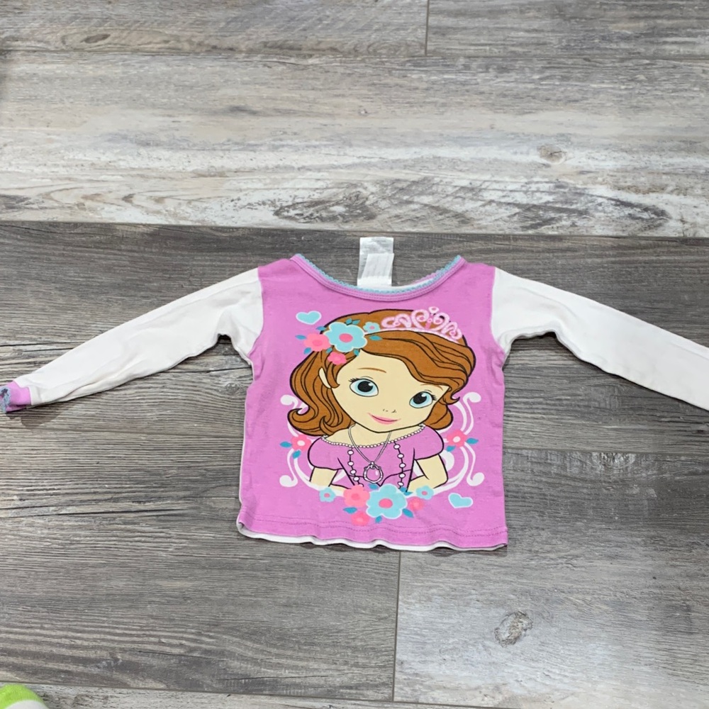 Disney Kids Pink and White Long‎ Sleeve Shirt